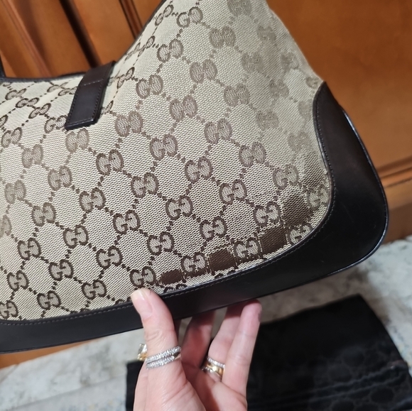Gucci GG Monogram Supreme Sherry Web Ophidia Jackie Hobo Bag - Picture 6 of 14